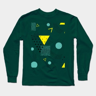 abstract geometric pattern memphis style Long Sleeve T-Shirt